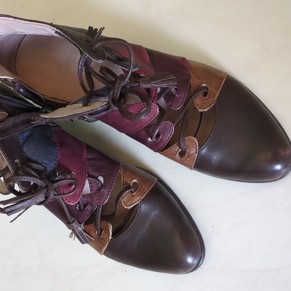 Spring Step Estrella Oxford Pump Heel Purple Leather Victorian Fall Booties 36EU - Picture 2 of 9